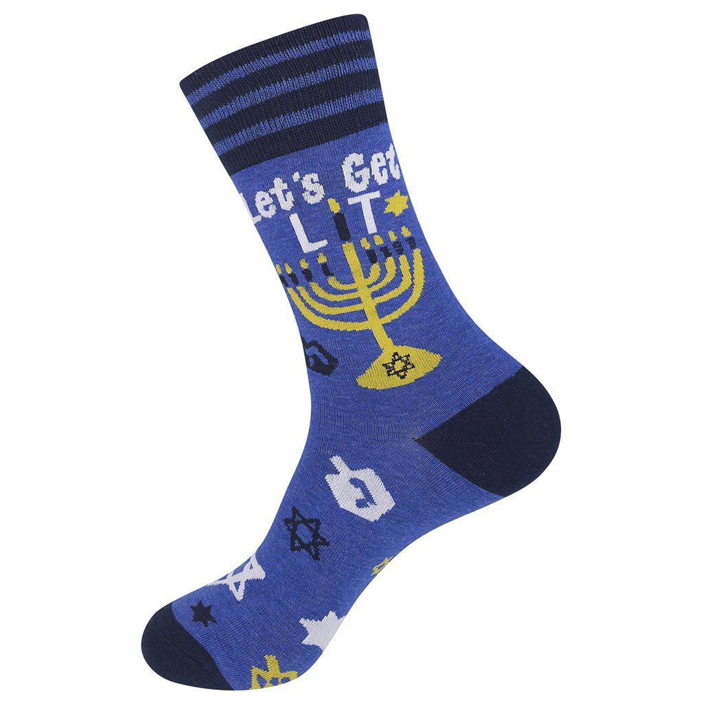 Let's Get Lit Hanukkah Socks