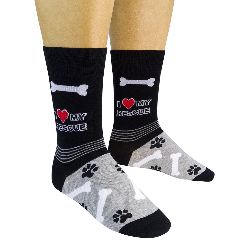 I Love My Rescue Dog Socks