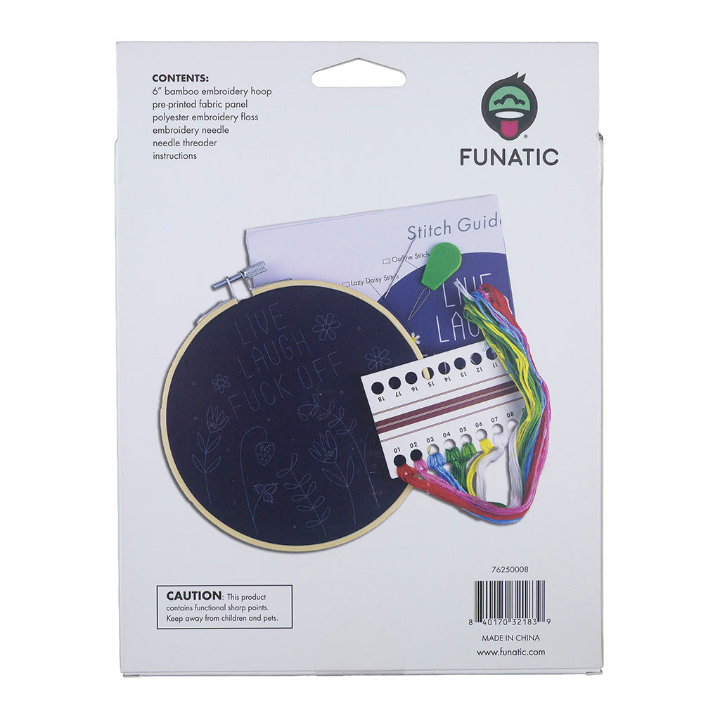 Live Laugh Fuck Off Embroidery Kit