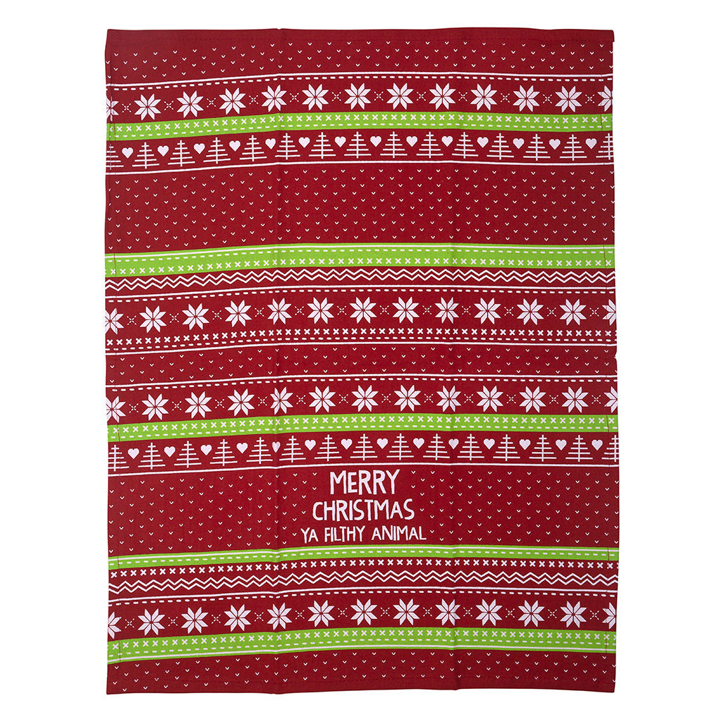 Merry Christmas Ya Filthy Animal Tea Towel