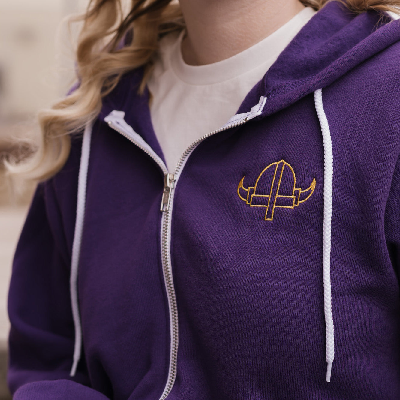 Viking Helmet Zip-Up Hoodie