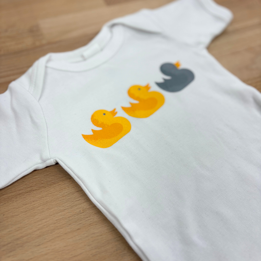 Duck Duck Gray Duck Baby Onesie