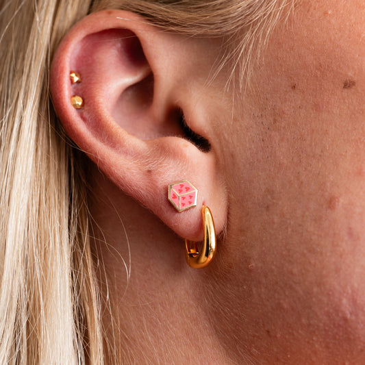 Heart Dice Studs