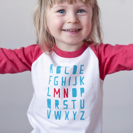 Minnesota Alphabet Raglan Tee