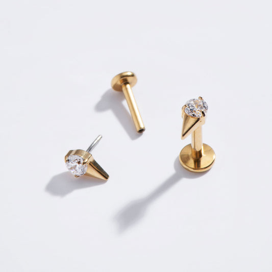 Spike CZ Flat Back Studs