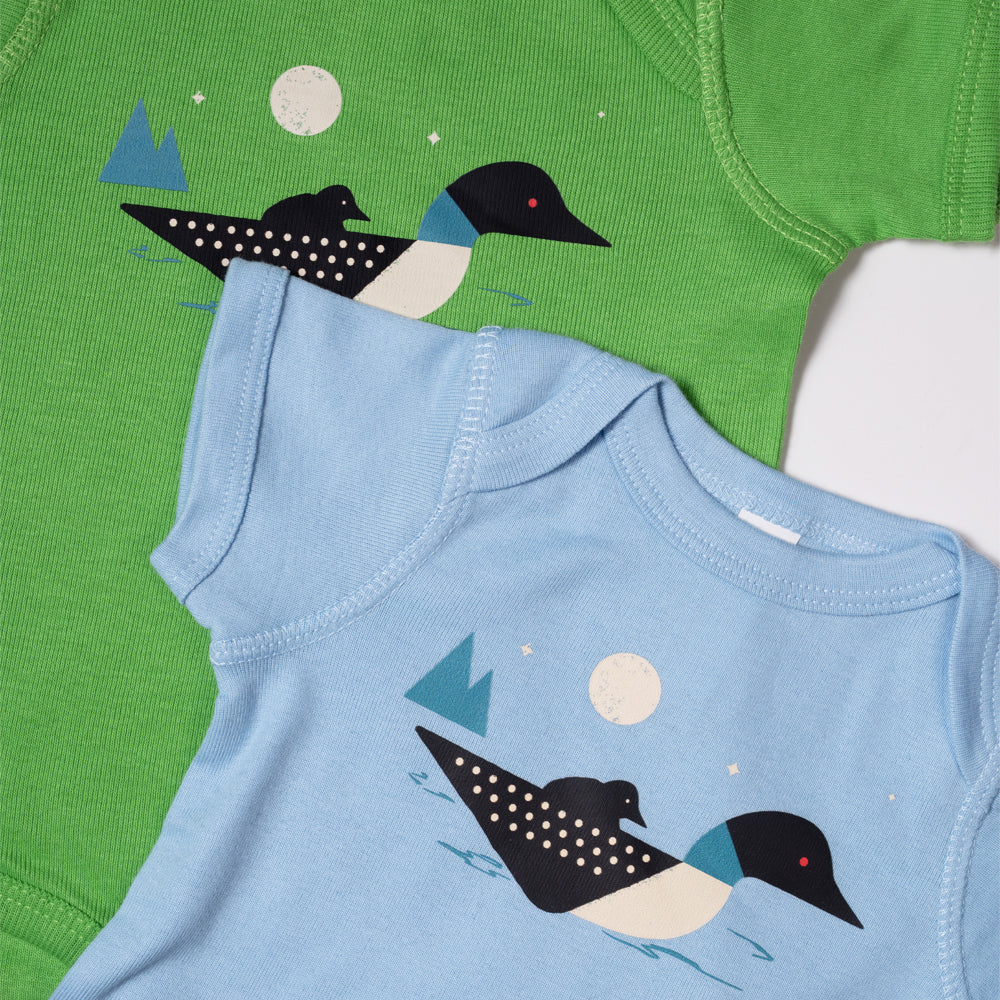 Baby Loon Calls Onesie - Light Blue
