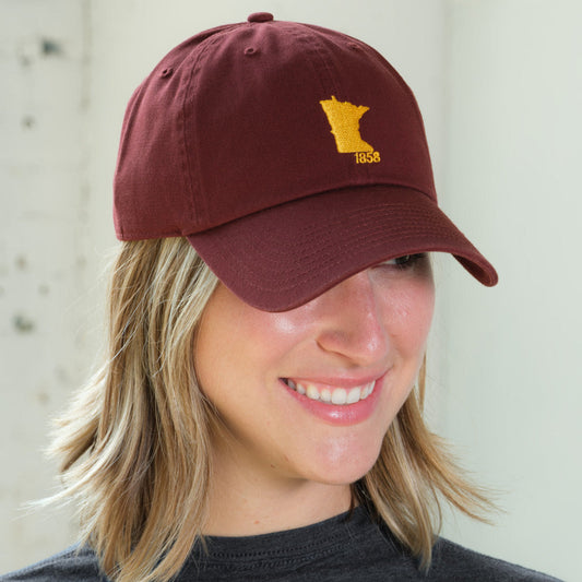 Minnesota 1858 Hat- Maroon & Gold