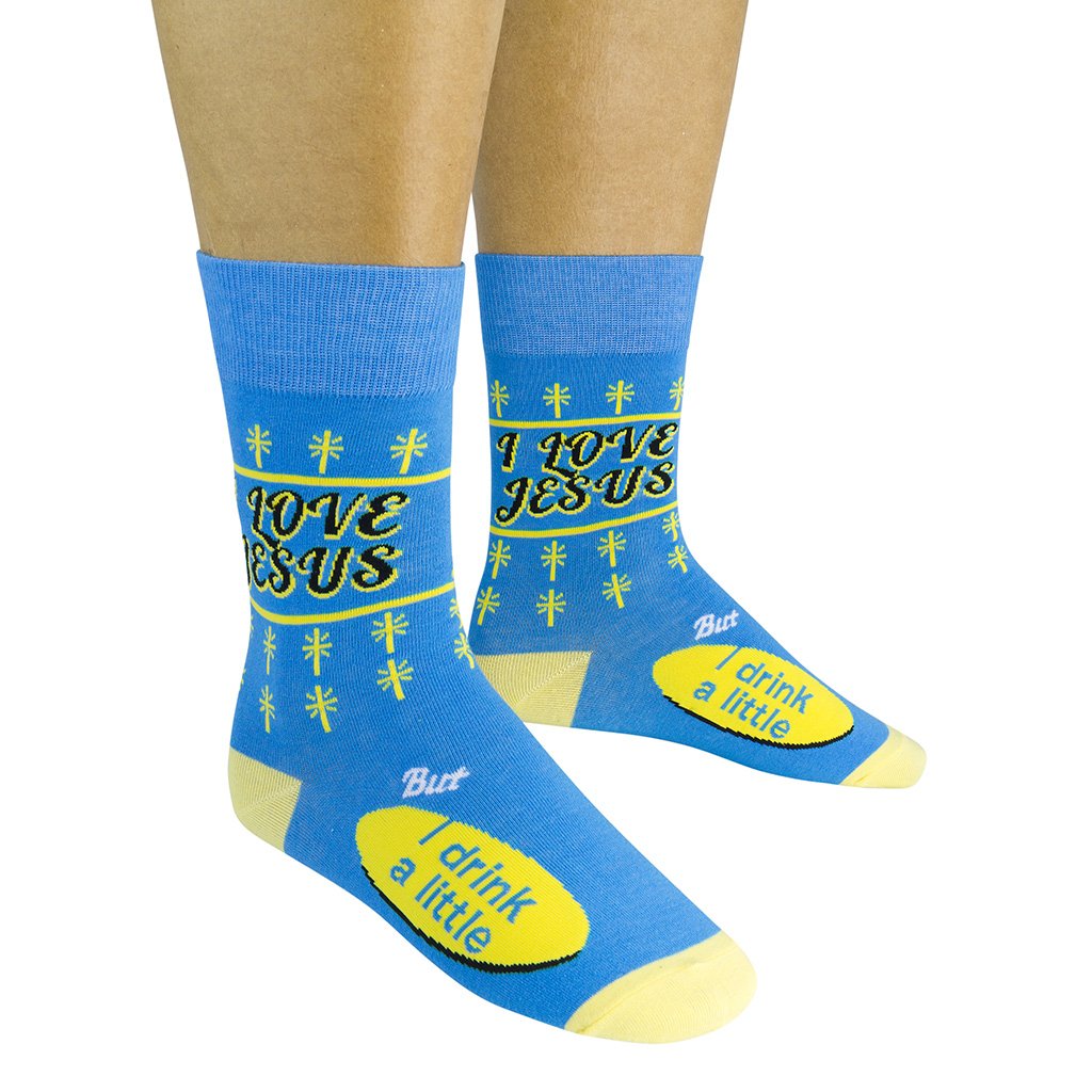 I Love Jesus (But I Drink a Little) Socks