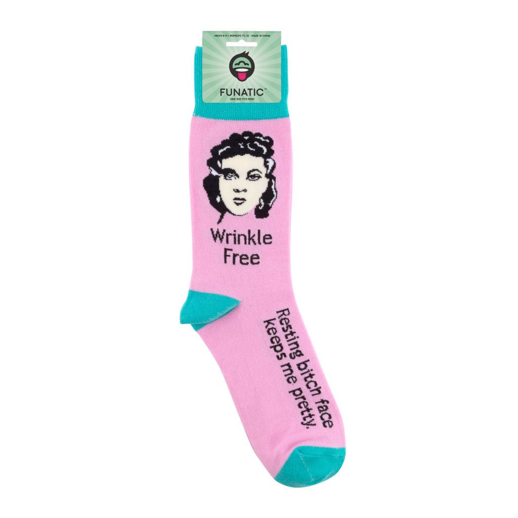 Wrinkle Free, Resting Bitch Face Keeps Me Pretty Funny Botox Socks