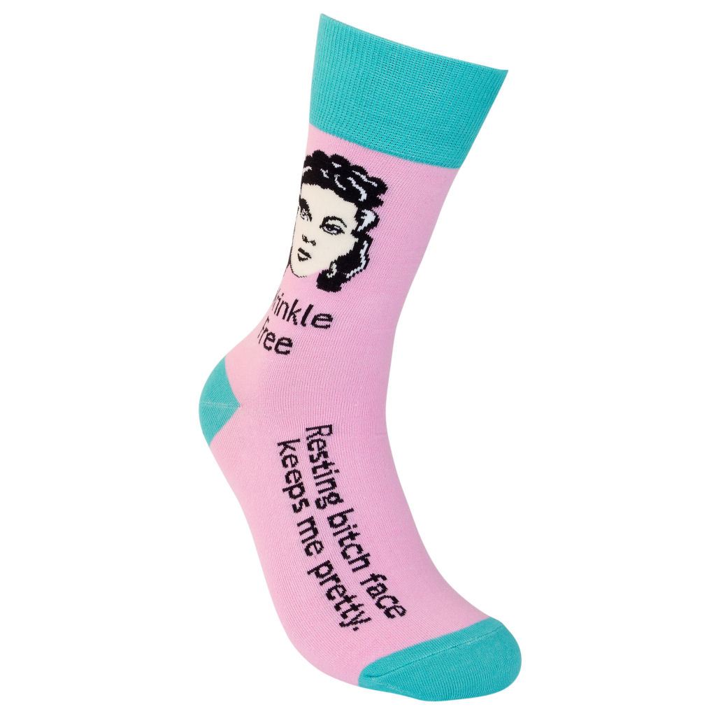 Wrinkle Free, Resting Bitch Face Keeps Me Pretty Funny Botox Socks