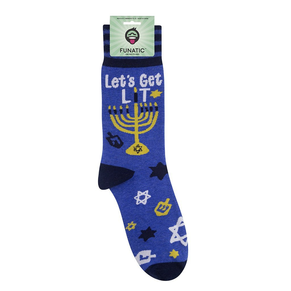 Let's Get Lit Hanukkah Socks