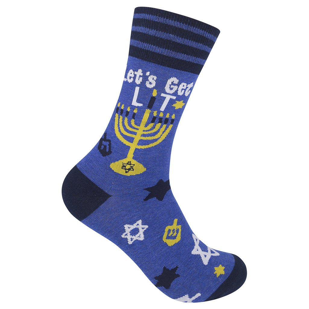 Let's Get Lit Hanukkah Socks