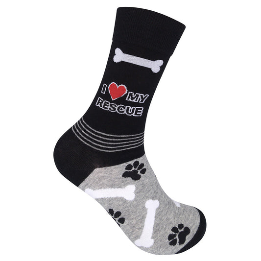 I Love My Rescue Dog Socks