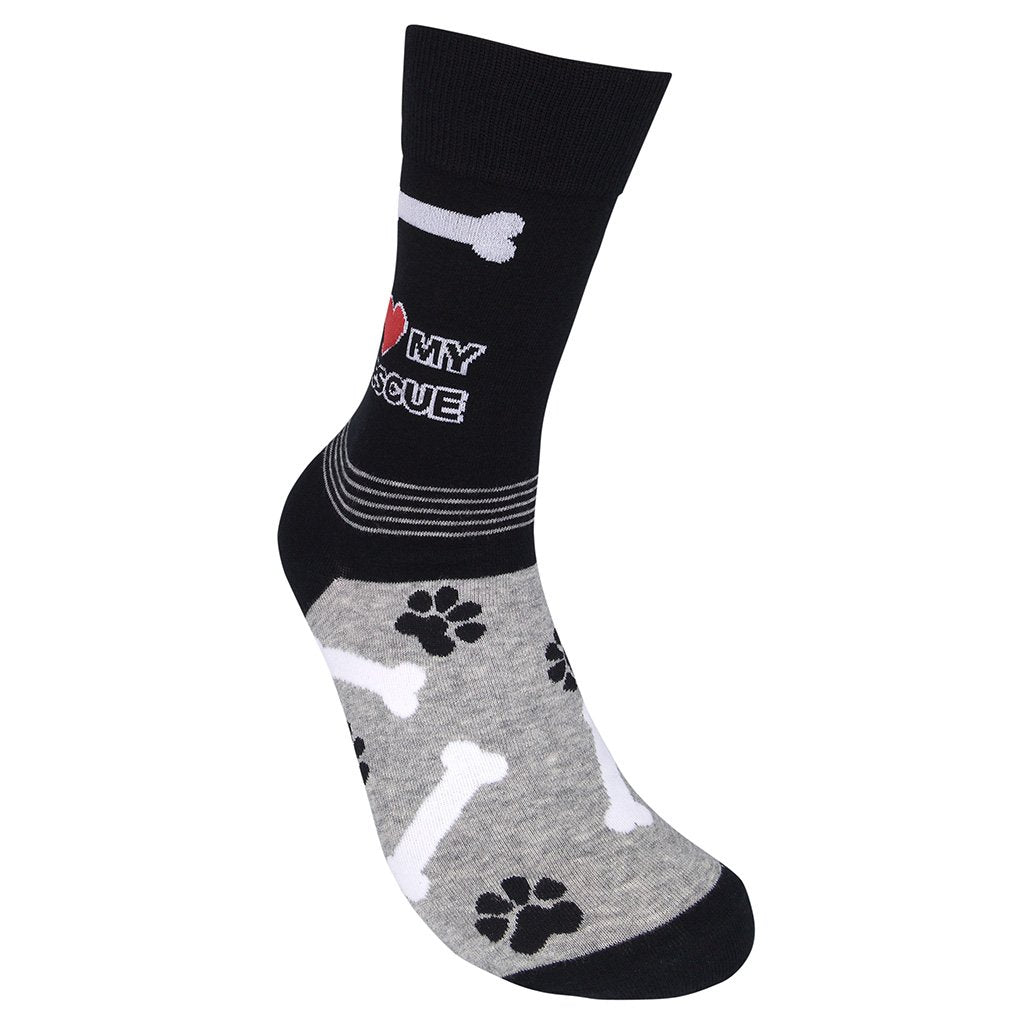 I Love My Rescue Dog Socks