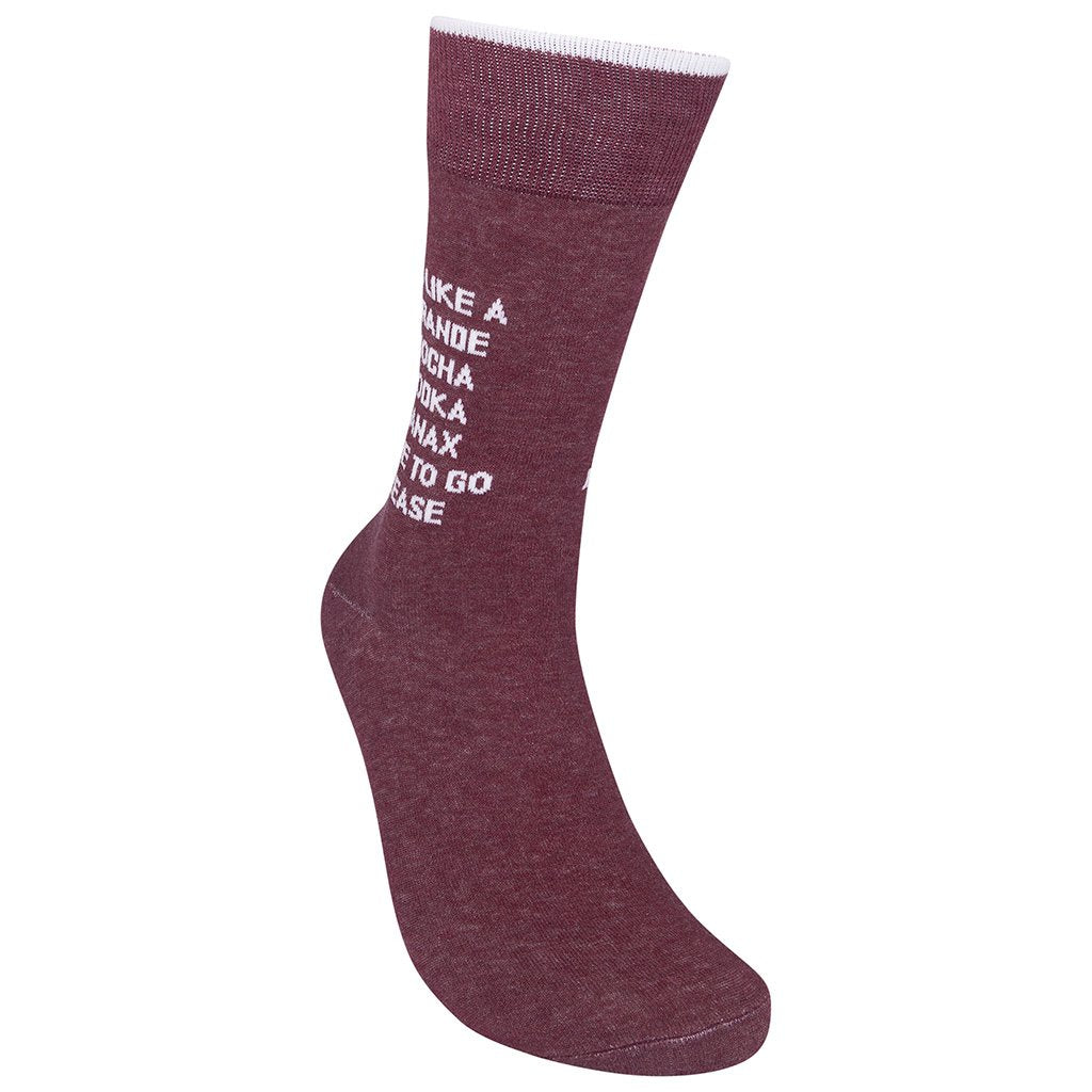 I'd Like A Grande Mocha Vodka Xanax Latte To Go Please Socks