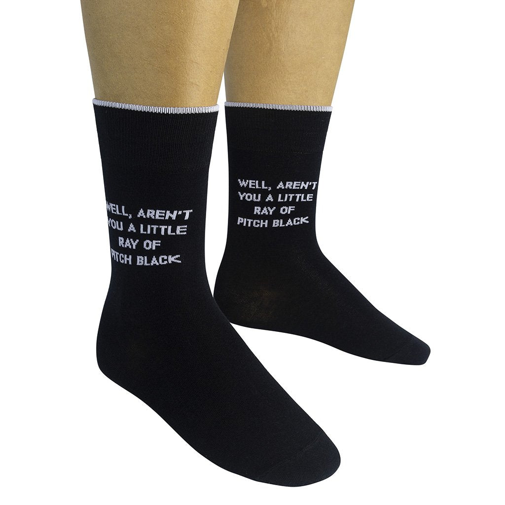 Well Aren't You A Little Ray Of Pitch Black Socks