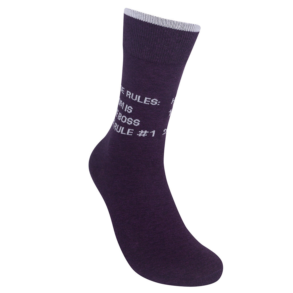 House Rules: 1) Mom Is The Boss 2) See Rule #1 Socks