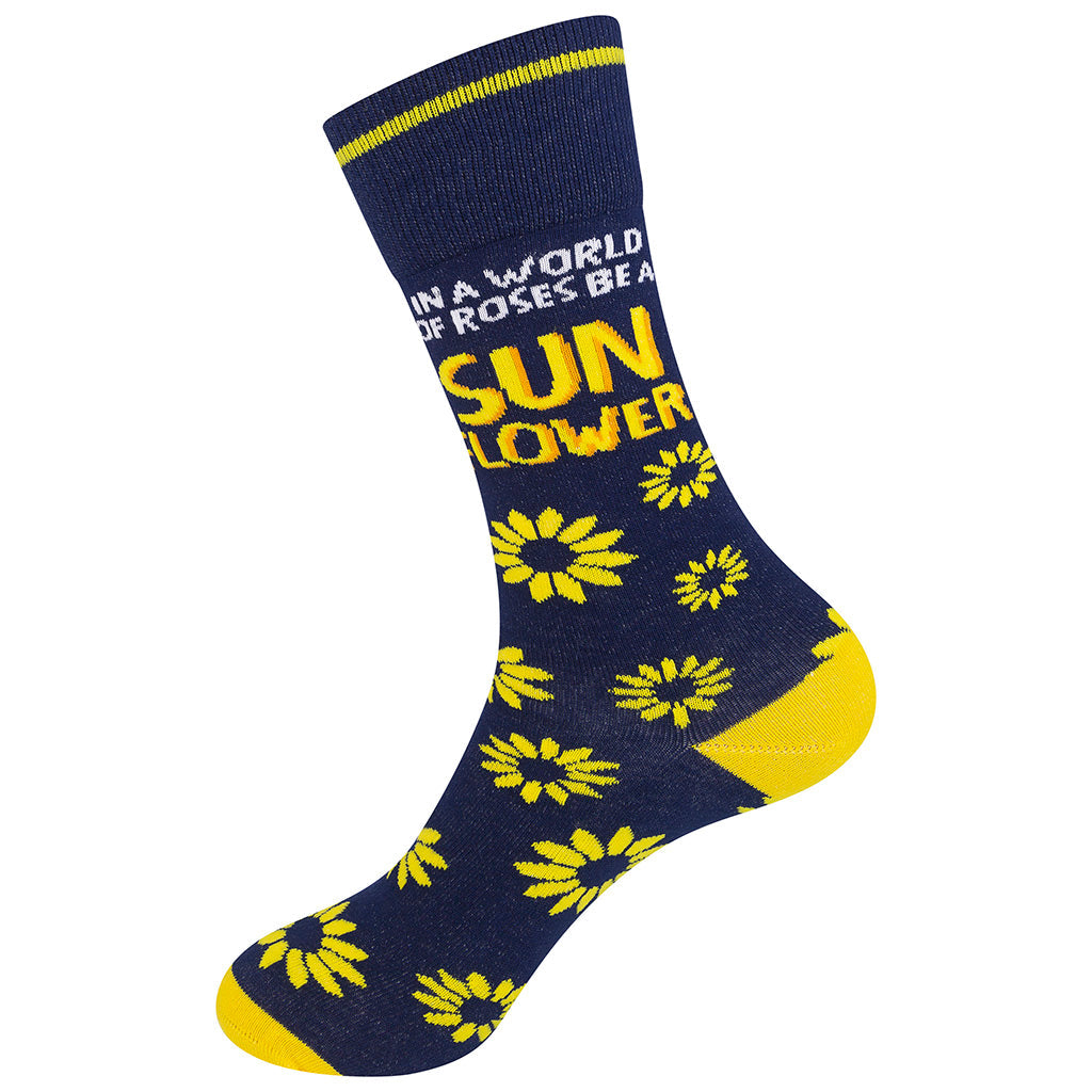 In A World Of Roses, Be A Sunflower Socks