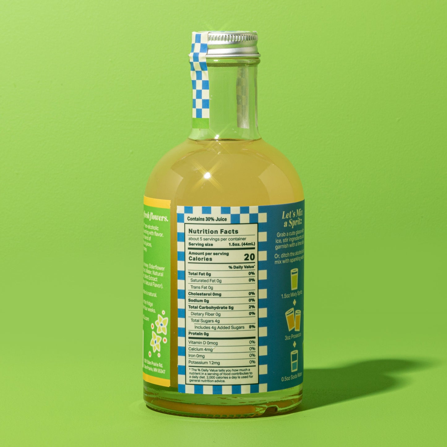 Elderflower Mint Spritz | Non Alcoholic Cocktail & Mocktail Mixer