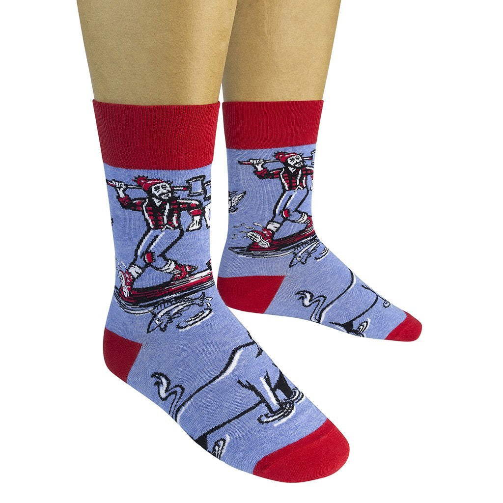 Adam Turman "Paul, Babe & Lucette" Log Rolling Socks