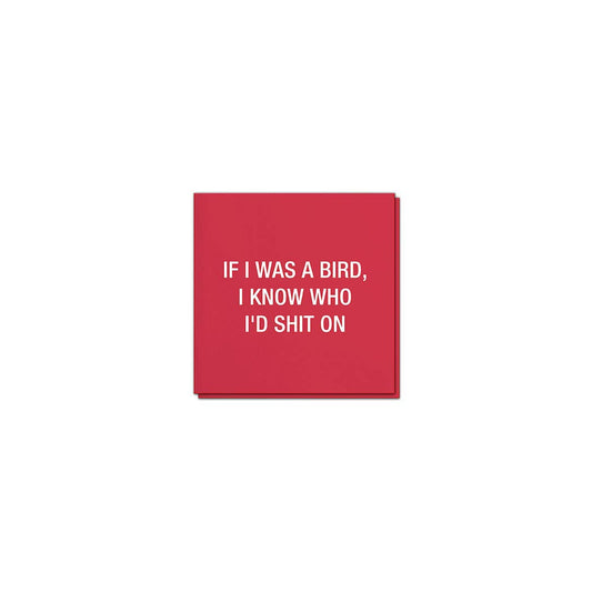 If I was a bird, I know who I'd shit on. Napkins