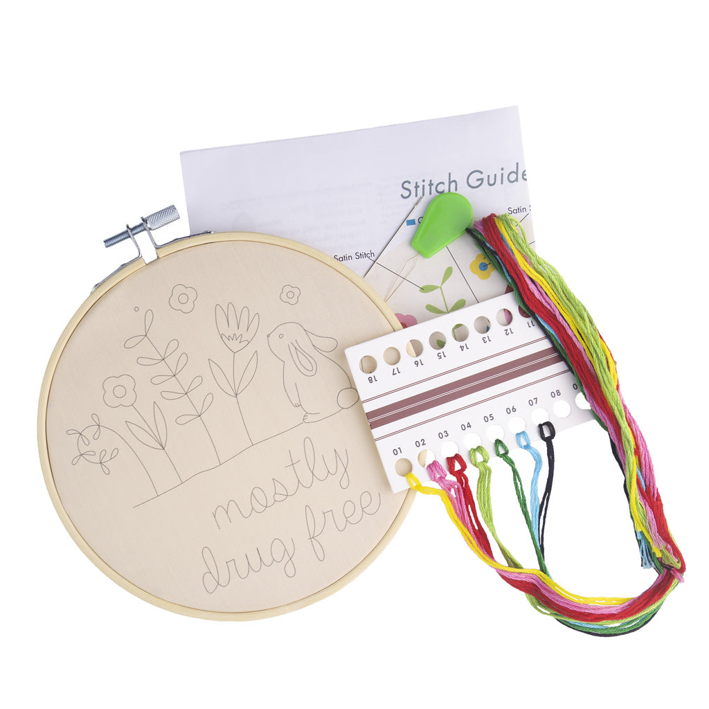 Mostly Drug Free Embroidery Kit