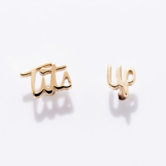 Tits Up Script Studs