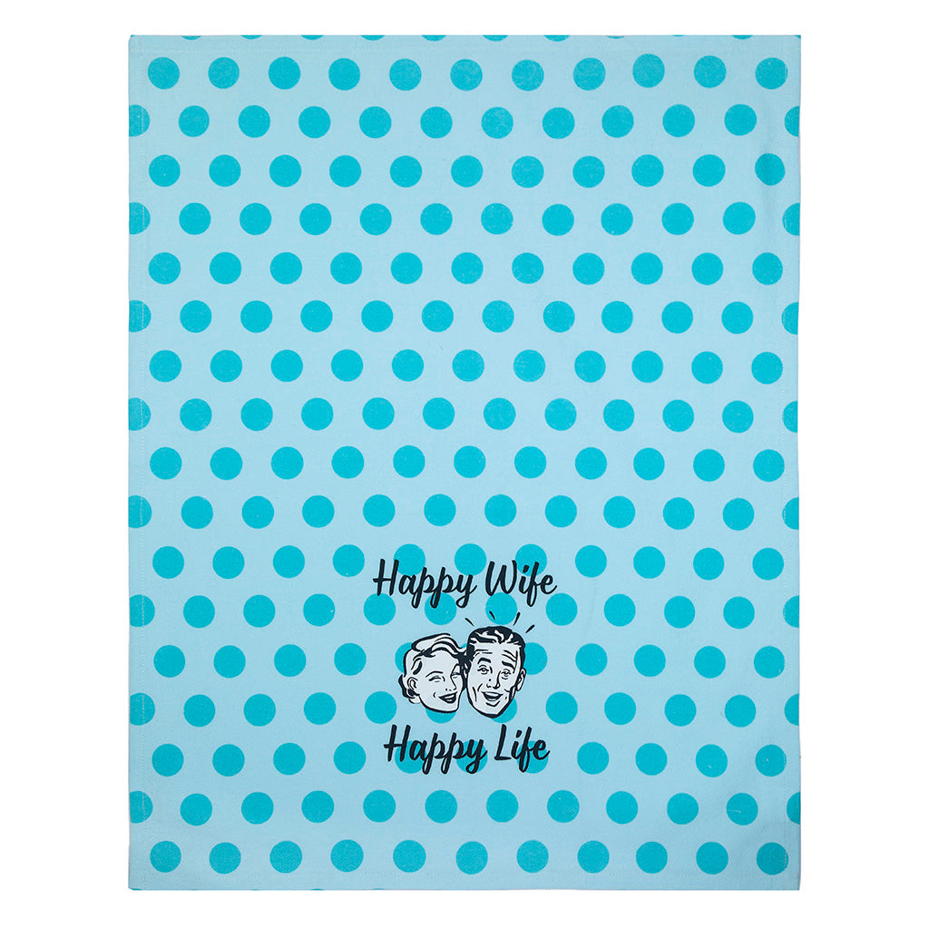 Happy Wife Happy Life Tea Towel