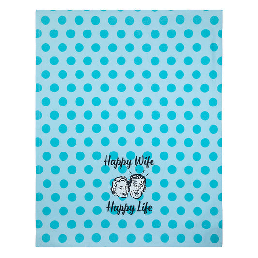 Happy Wife Happy Life Tea Towel