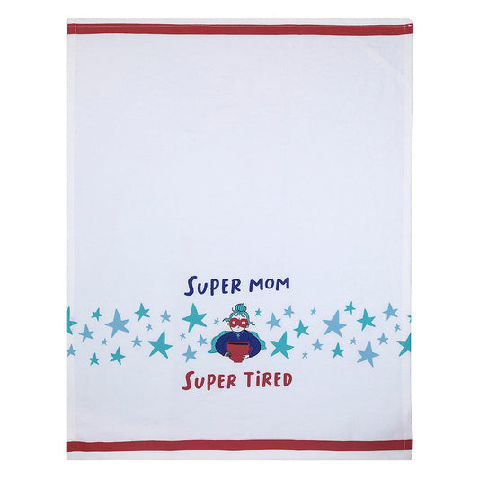 Super Mom, Super Tired Tea Towel