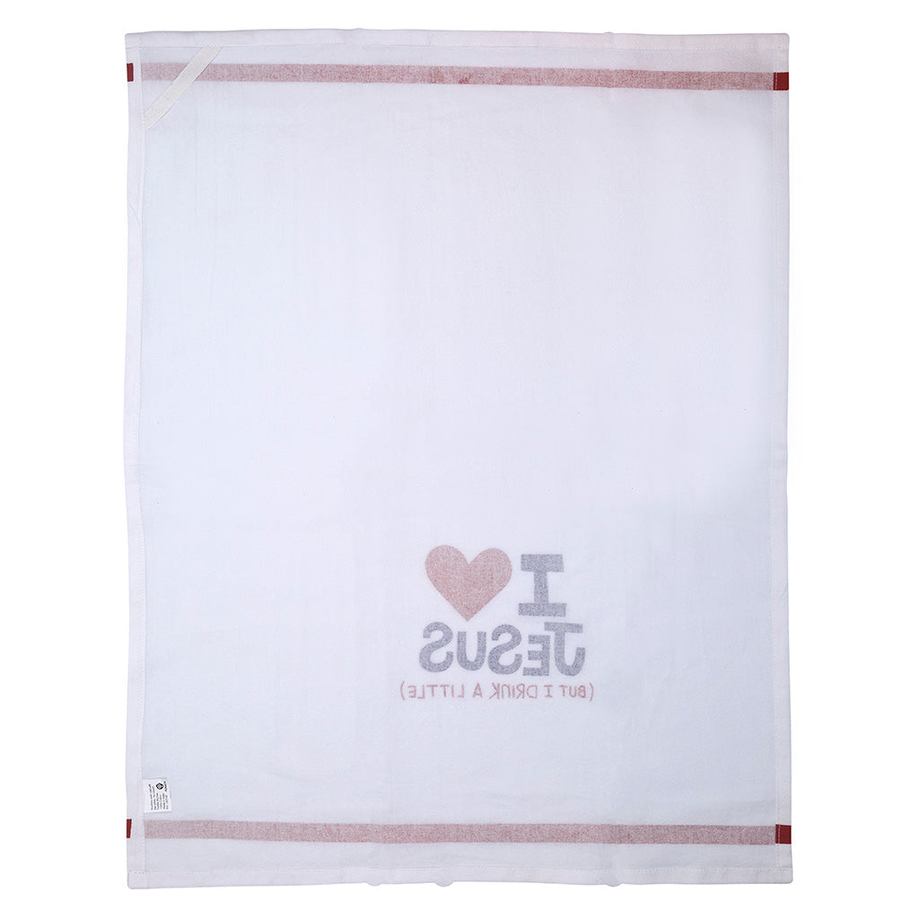 I Love Jesus (but I drink a little) Tea Towel