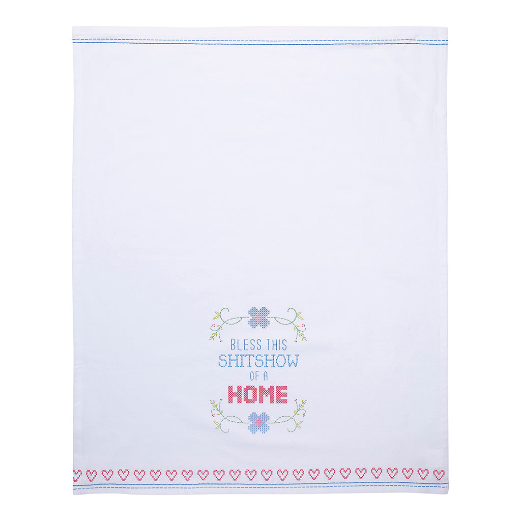 Bless This Shitshow of a Home Tea Towel