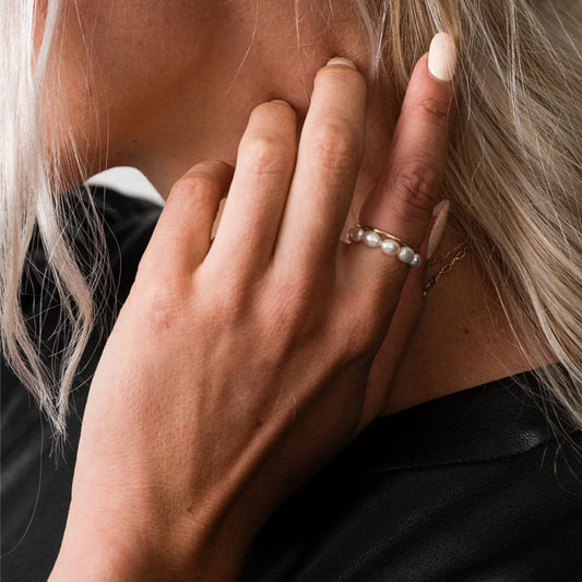 Beaded Pearl Ring