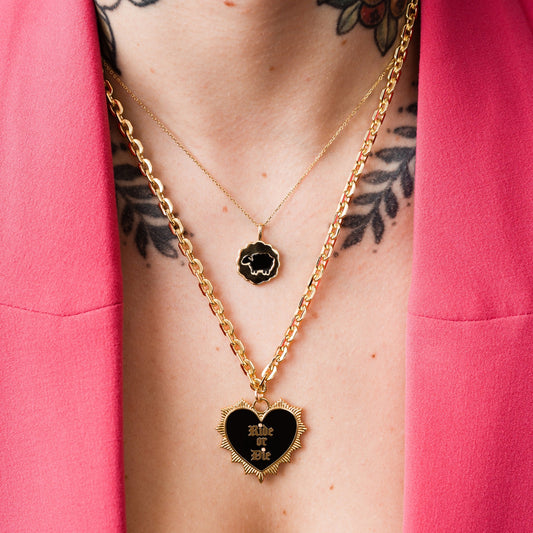 Black Sheep Coin Pendant Necklace