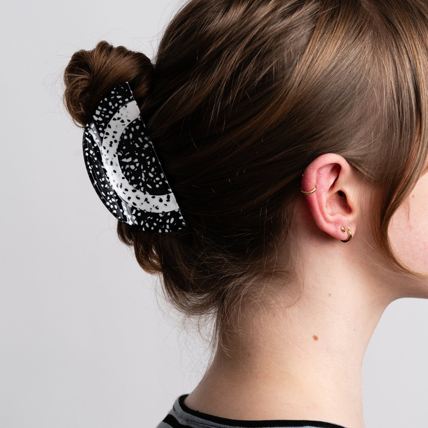 Black and White Rainbow Hair Claw