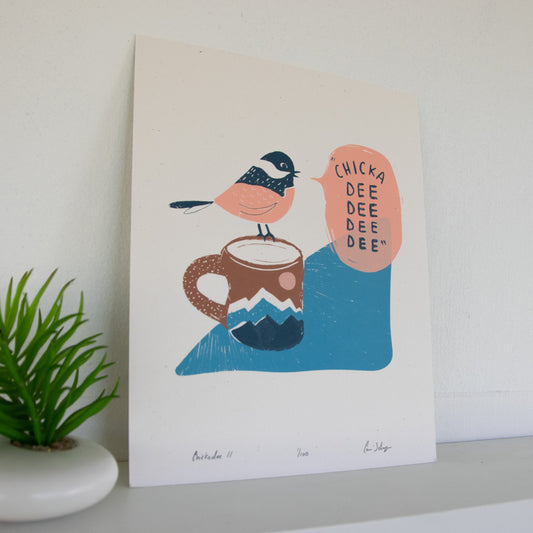 Chickadee | 8"x10" Silk Screen Print