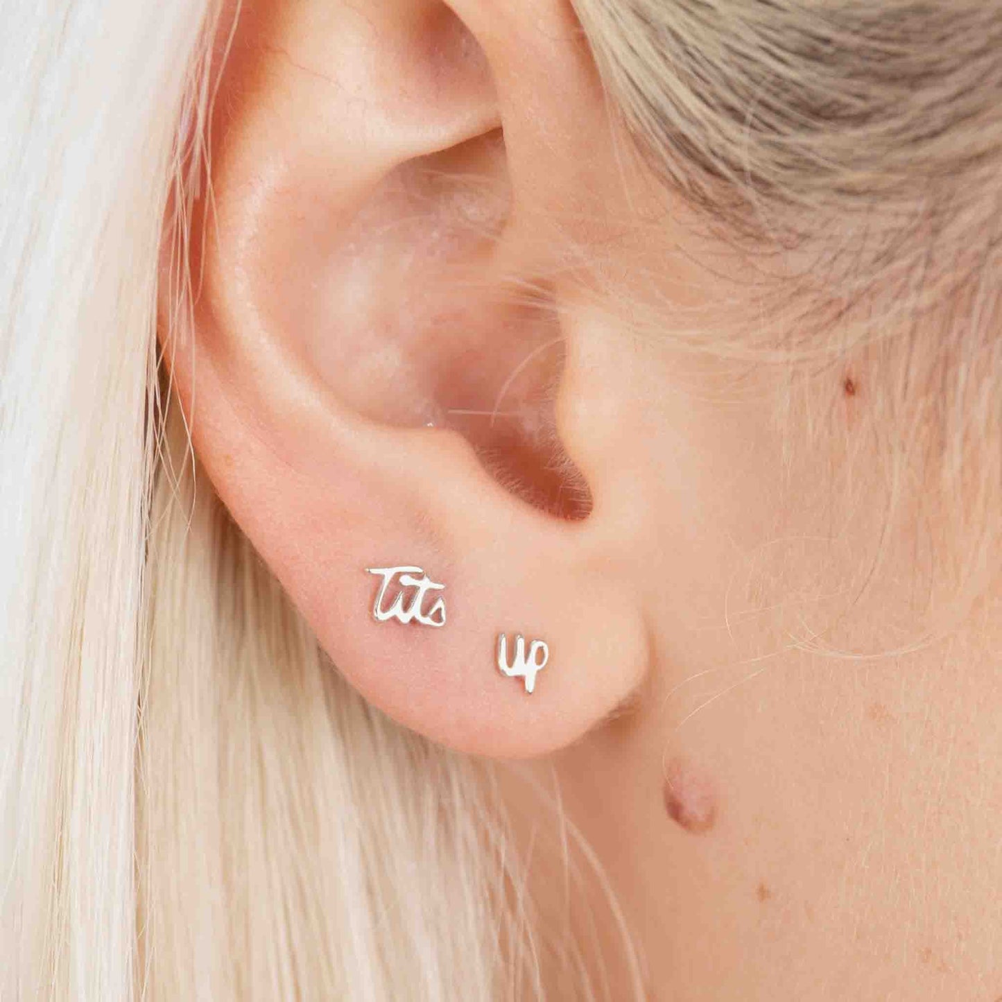 Tits Up Script Studs