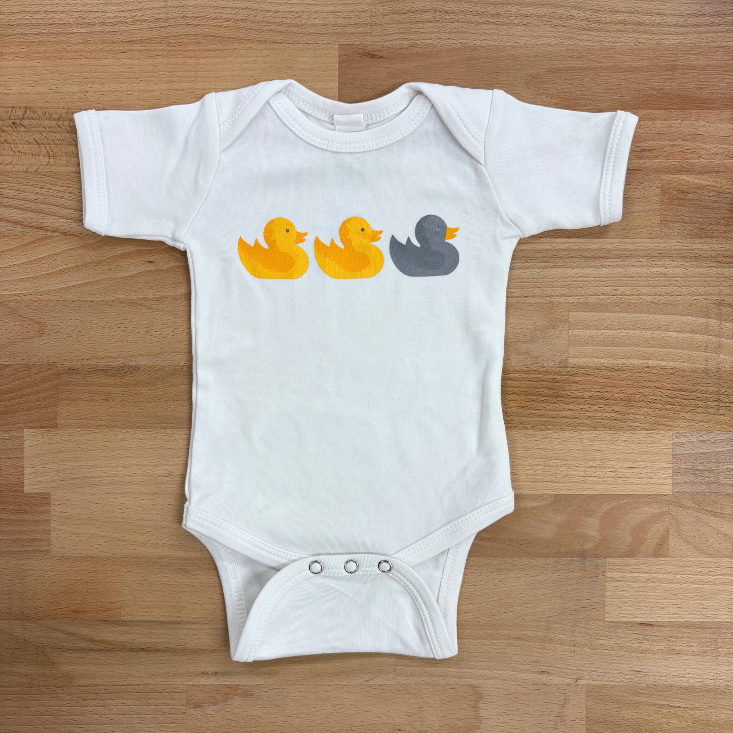 Duck Duck Gray Duck Baby Onesie