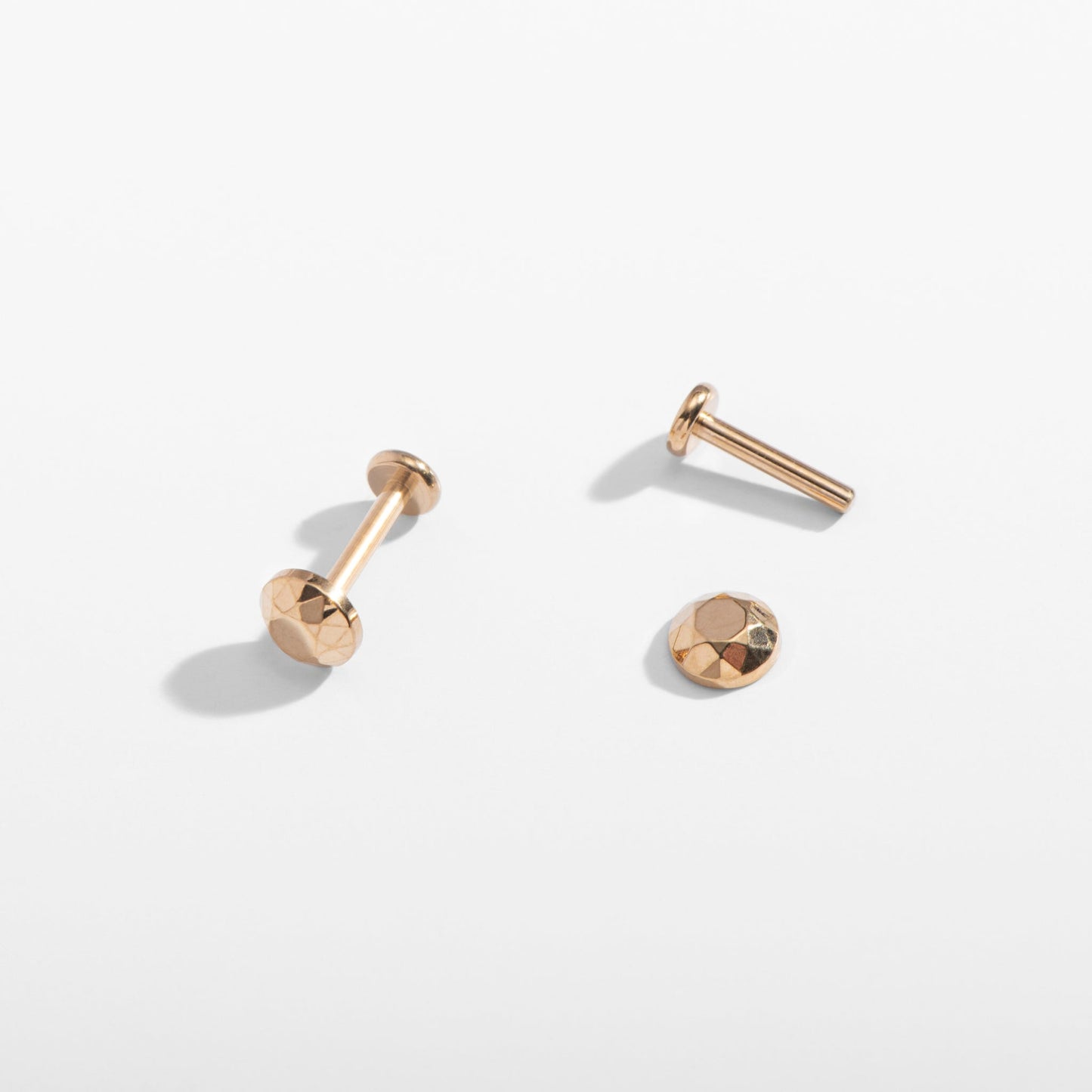 Faceted Circle Flat Back Studs