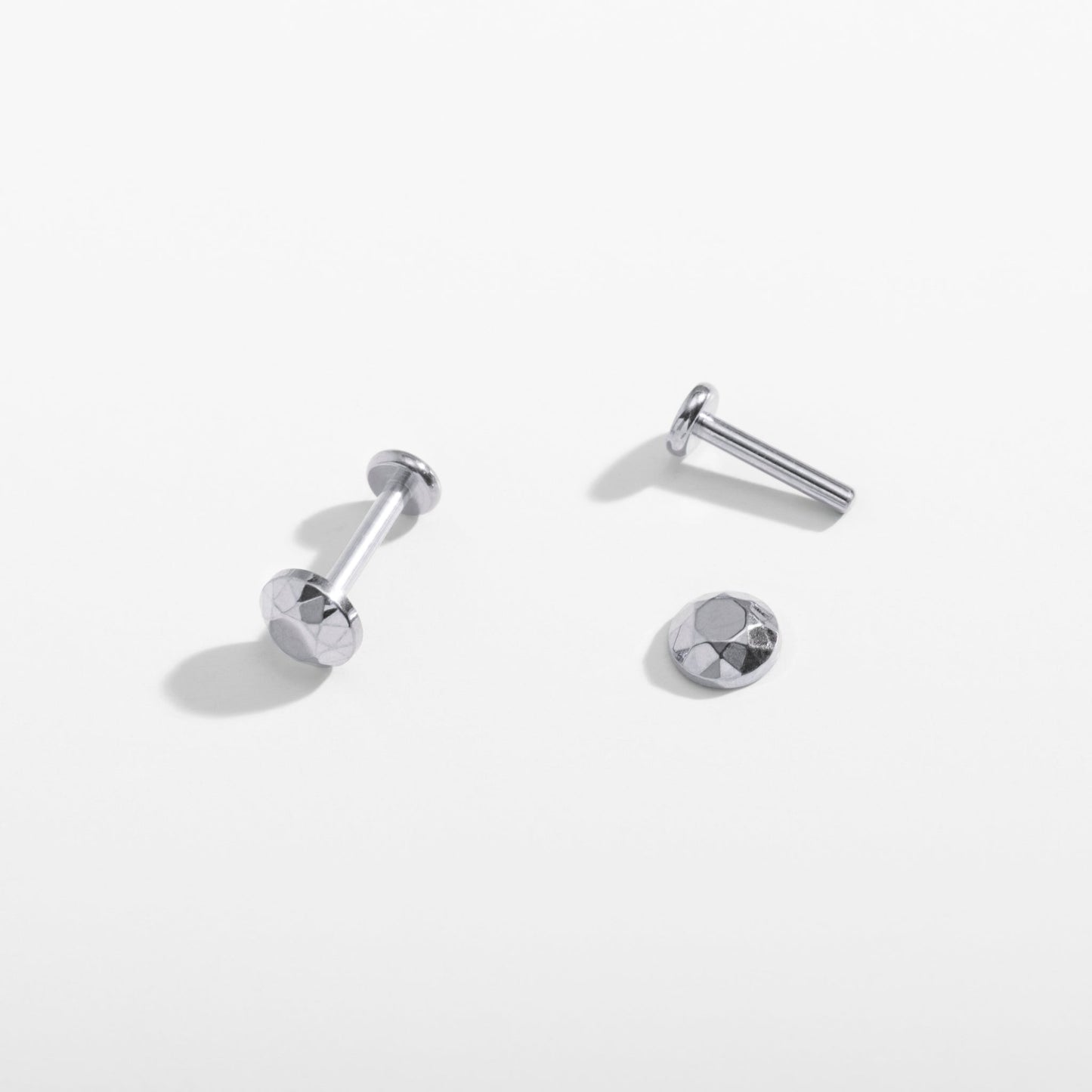 Faceted Circle Flat Back Studs