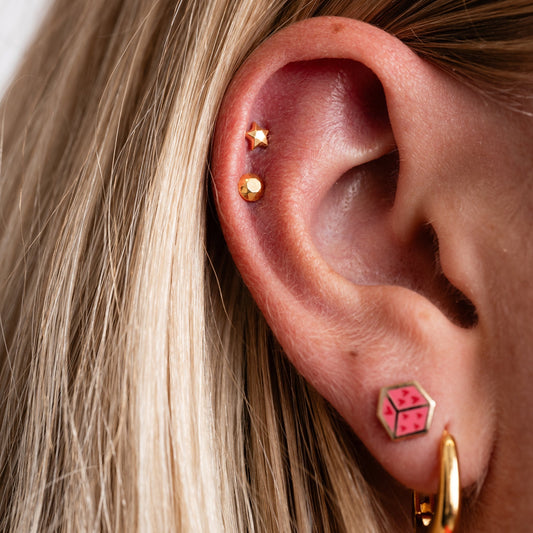 Faceted Circle Flat Back Studs