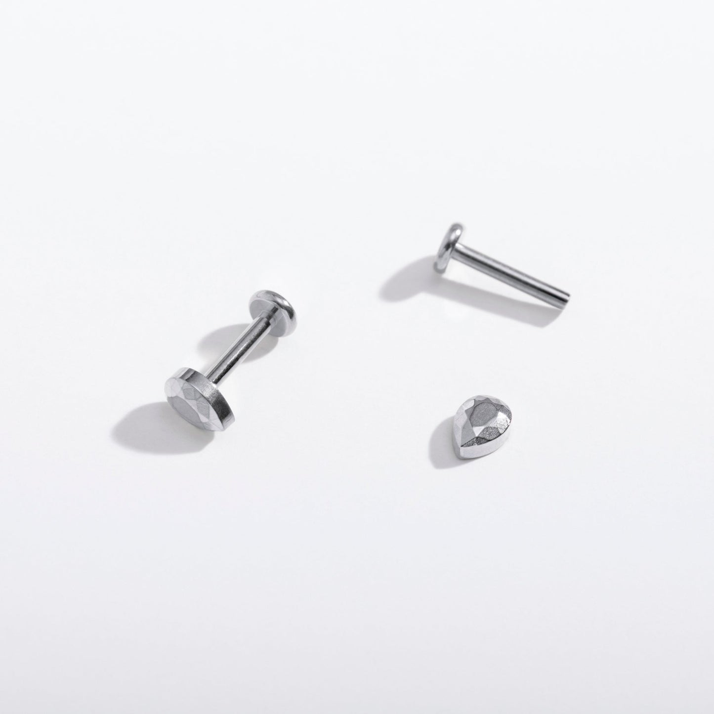Faceted Teardrop Flat Back Studs