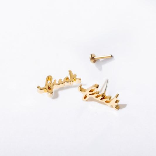 Fuck Script Flat Back Studs