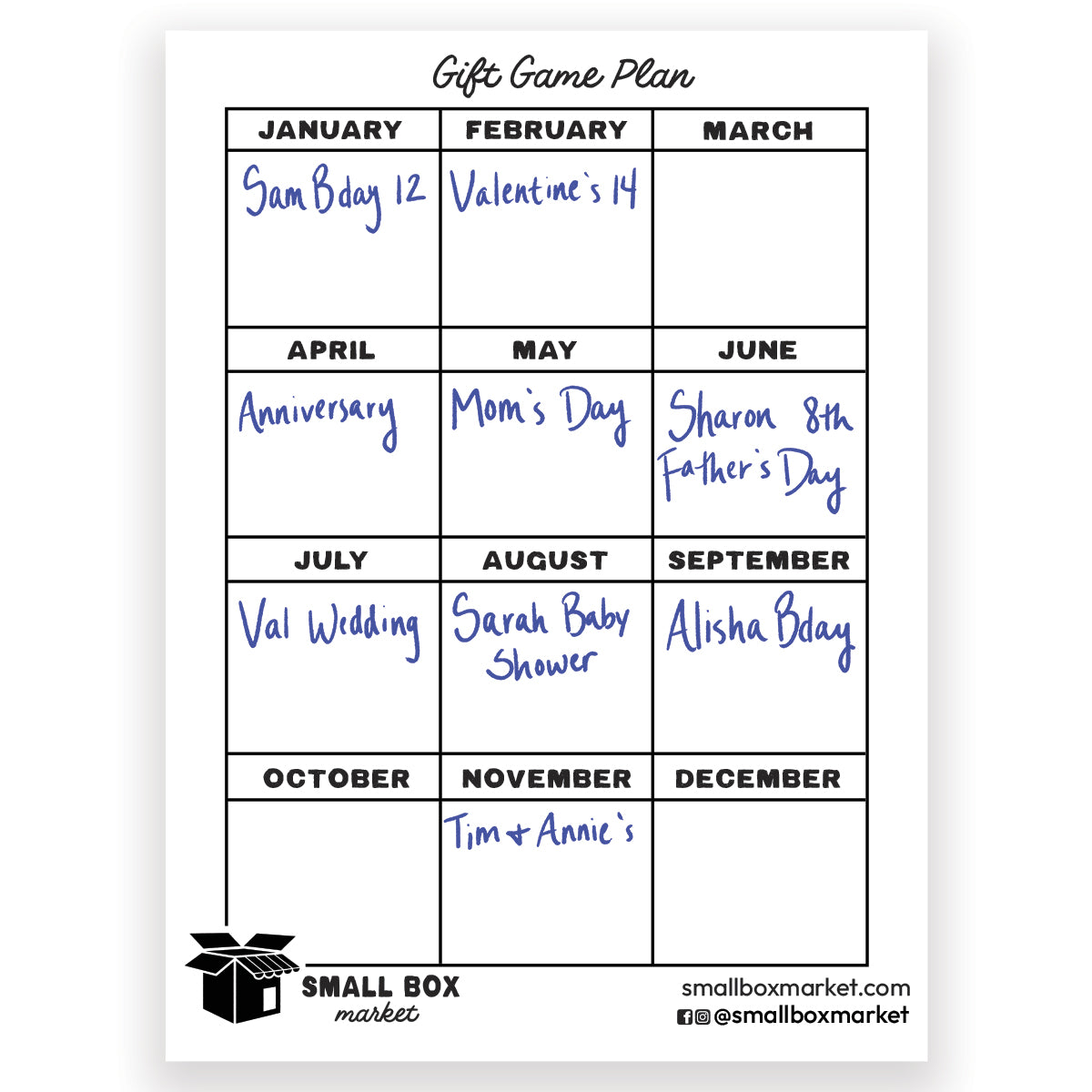 Gift Game Plan (free printable download)