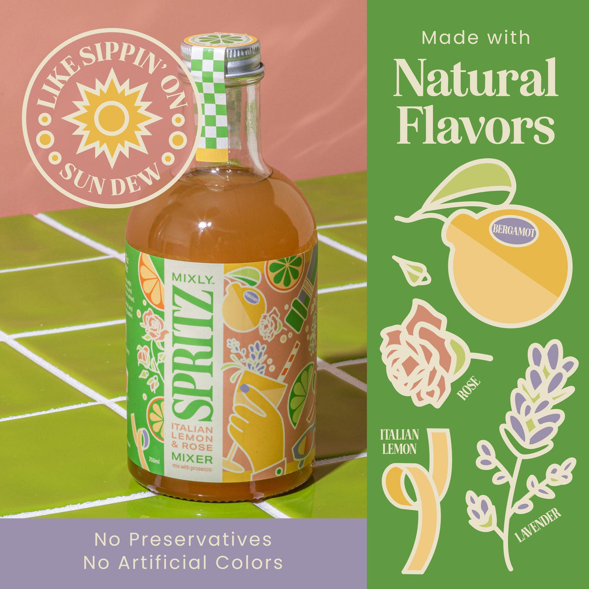 New! Mixly Spritz Mixer Trio | Non Alcoholic Cocktail & Mocktail Gift Set