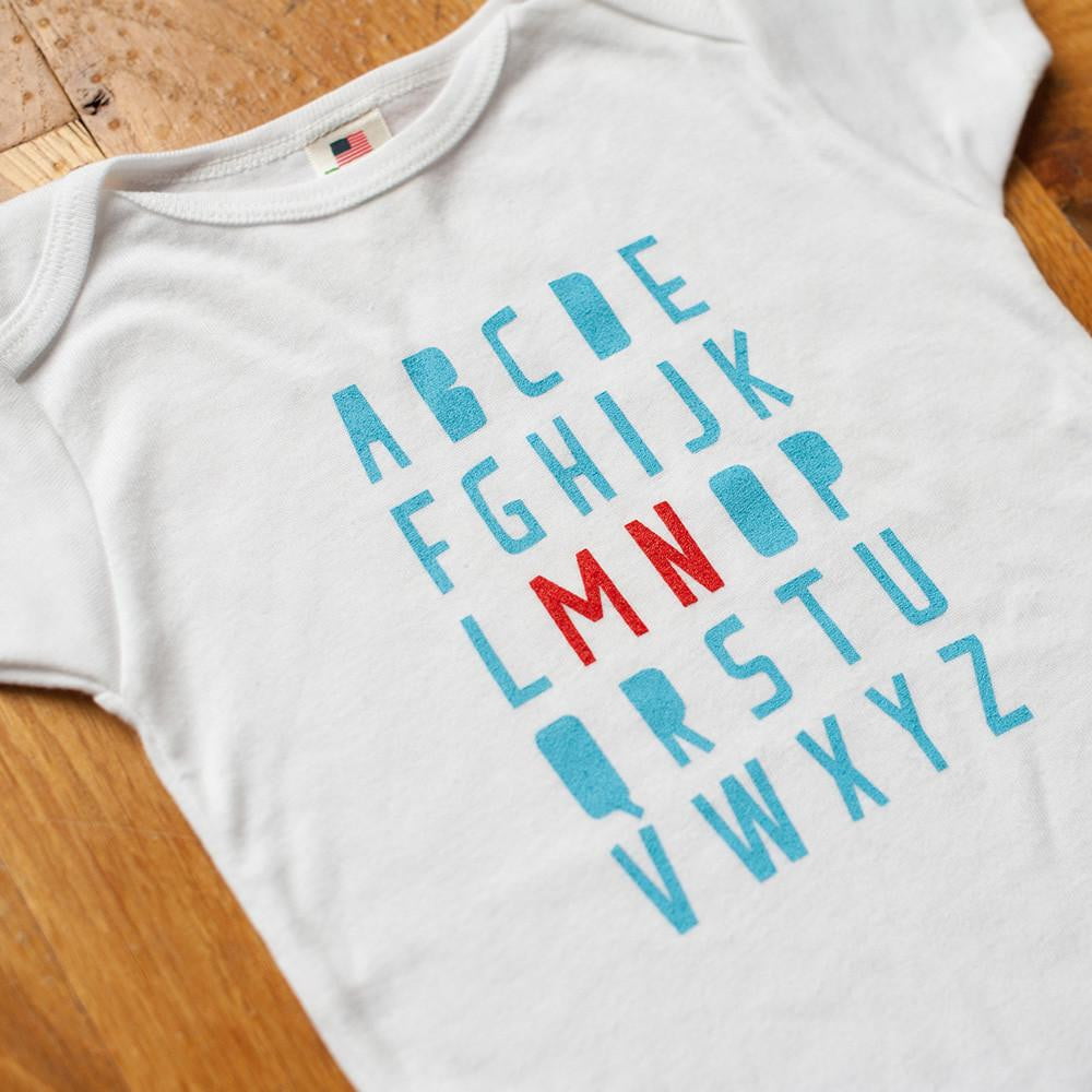 Minnesota Alphabet Baby Bodysuit