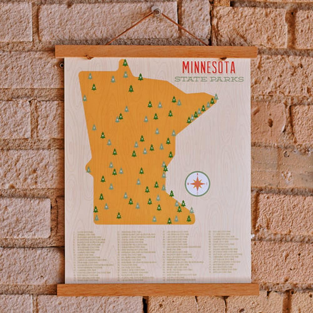 Minnesota State Parks Map Art Print