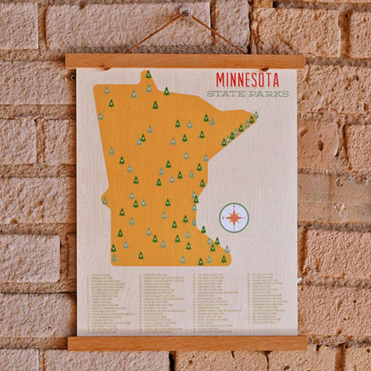 Minnesota State Parks Map Art Print