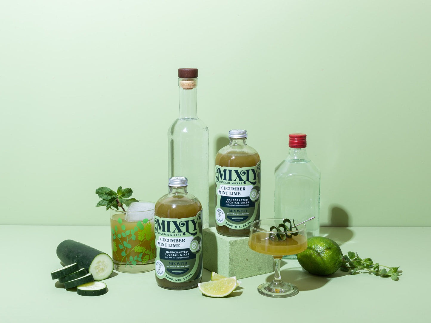 Cucumber Mint Lime - Gin Fizz Cocktail & Mocktail Mixer