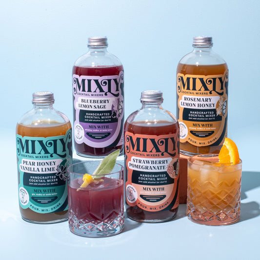Winter Cocktail Mixer Set | Holiday Spritz, Hot Toddy, Moscow Mule & Whiskey Sour Mix Bundle